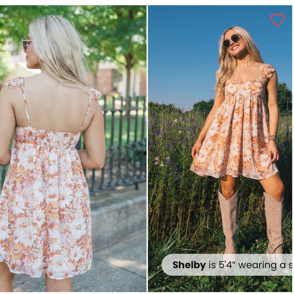 Pink Lily Floral Dress with Smocked Detail